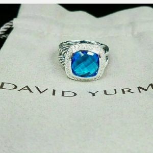 David Yurman Albion Blue Topaz - Diamond Ring 7